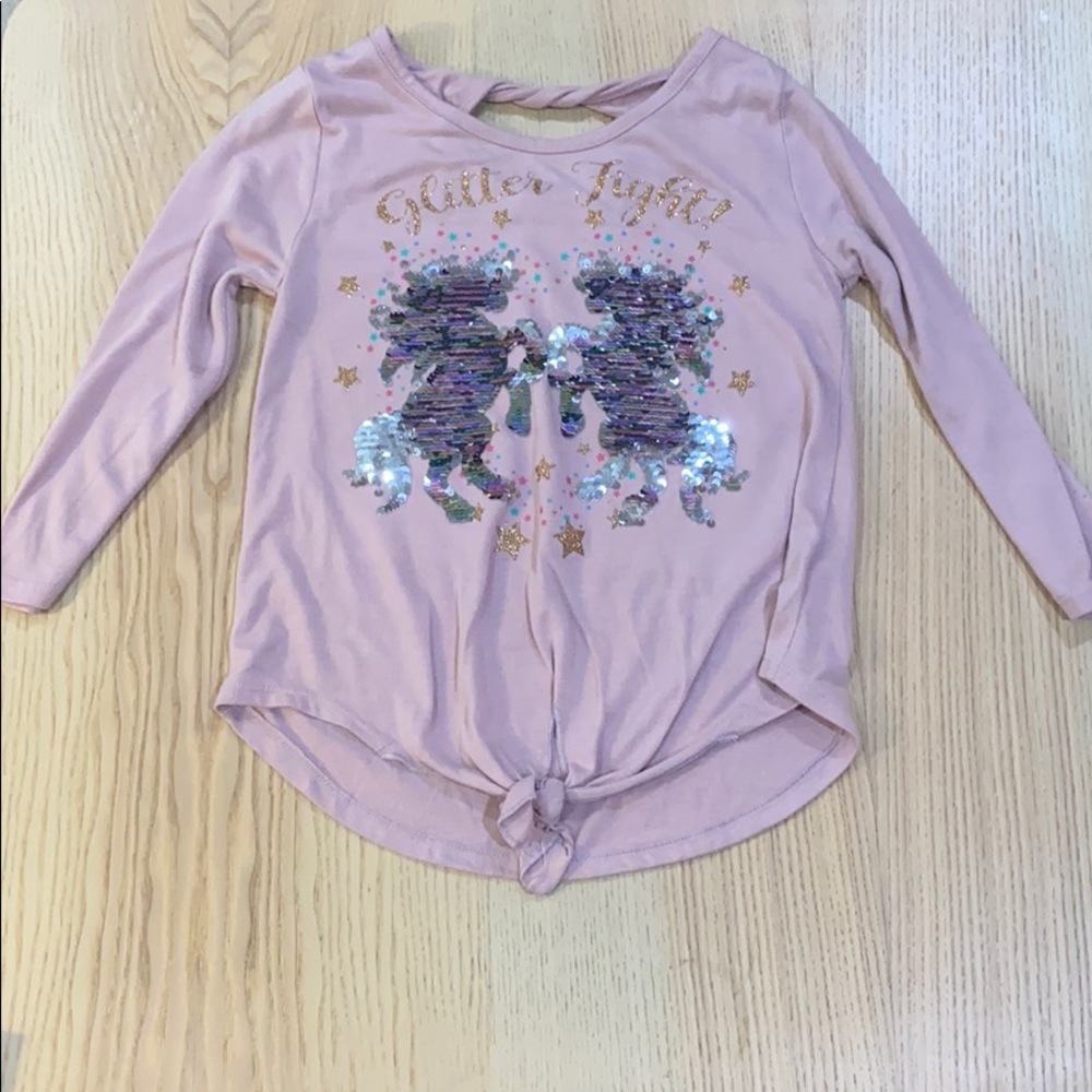 Beautees glitter fight long sleeve Tee